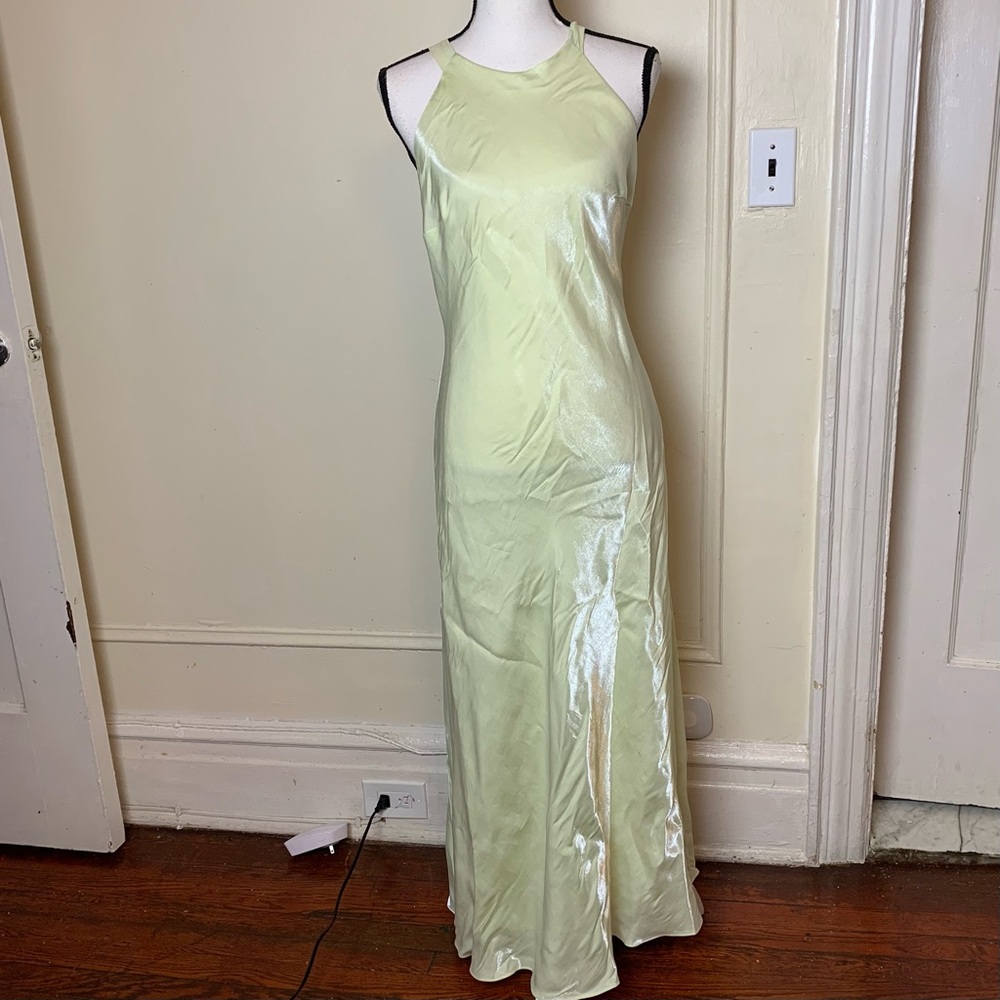 Vintage Hugo Buscati pastel Green Shift Raceer back  fairycore dress Women Sz12